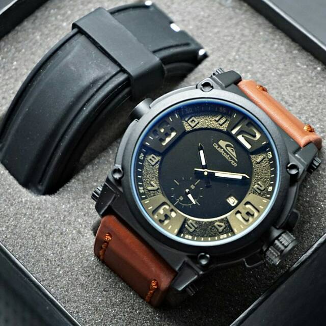 Jam tangan pria quiksilver free tali karet