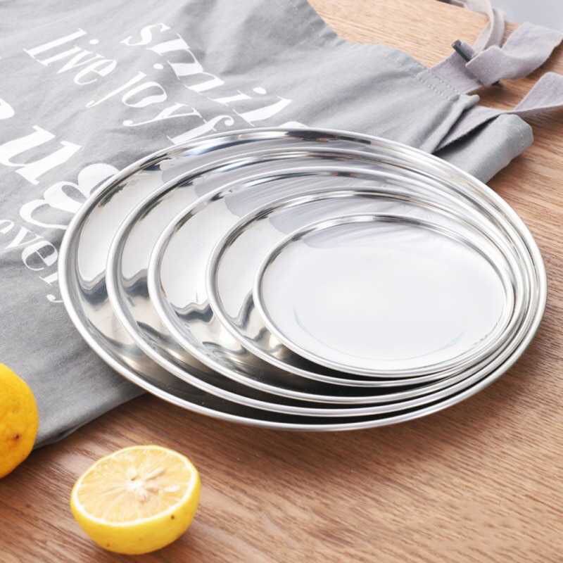 Piring Makan Dekorasi Nampan Baki European Style Stainless Steel