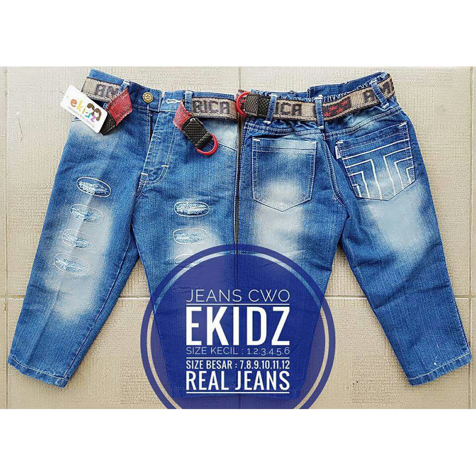 Celana jeans anak cowok ekidz 7-12 Tahun