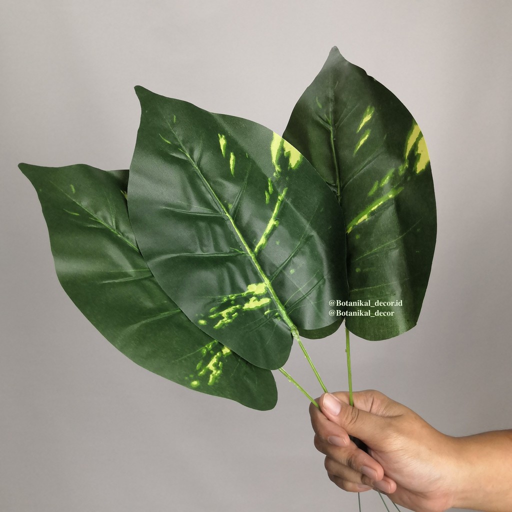 Artificial Money Plant Tanaman Daun Hijau Buatan Plastik Dekor Polyester Bunga Plastik Bunga Palsu-3