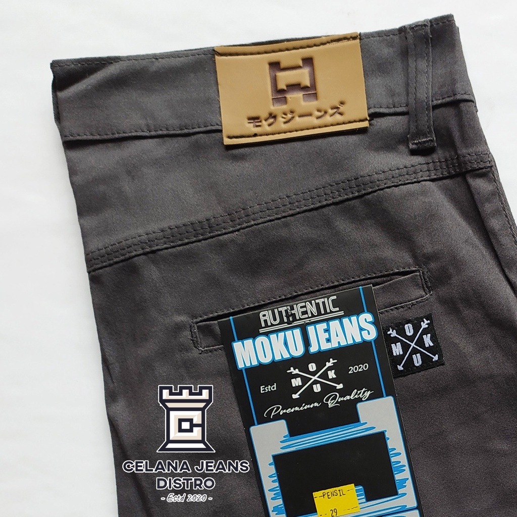 Celana Chino Panjang Pria Abu Gelap Distro Moku