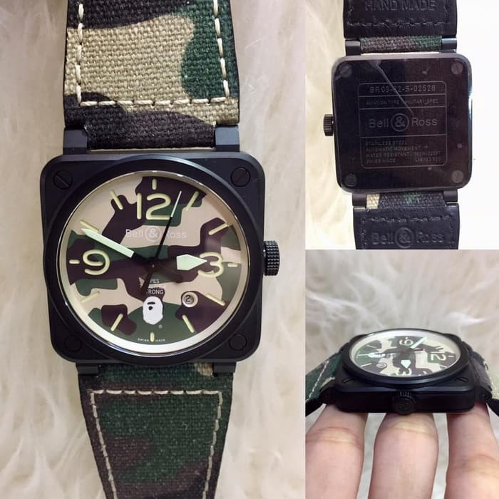Jam Tangan Bell & Ross Aviation Military Black Swiss Eta