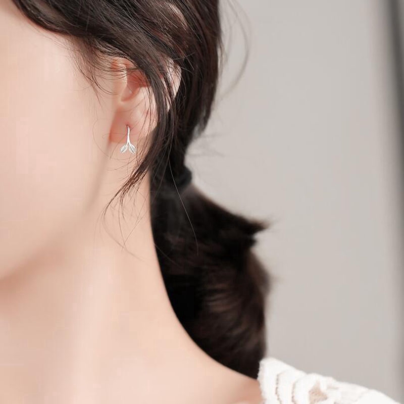 Meninggalkan Anting Perak Silver Hook Earrings Korea Simple Leaves Clip Earring Matel for Women Cute Jewelry Gifts
