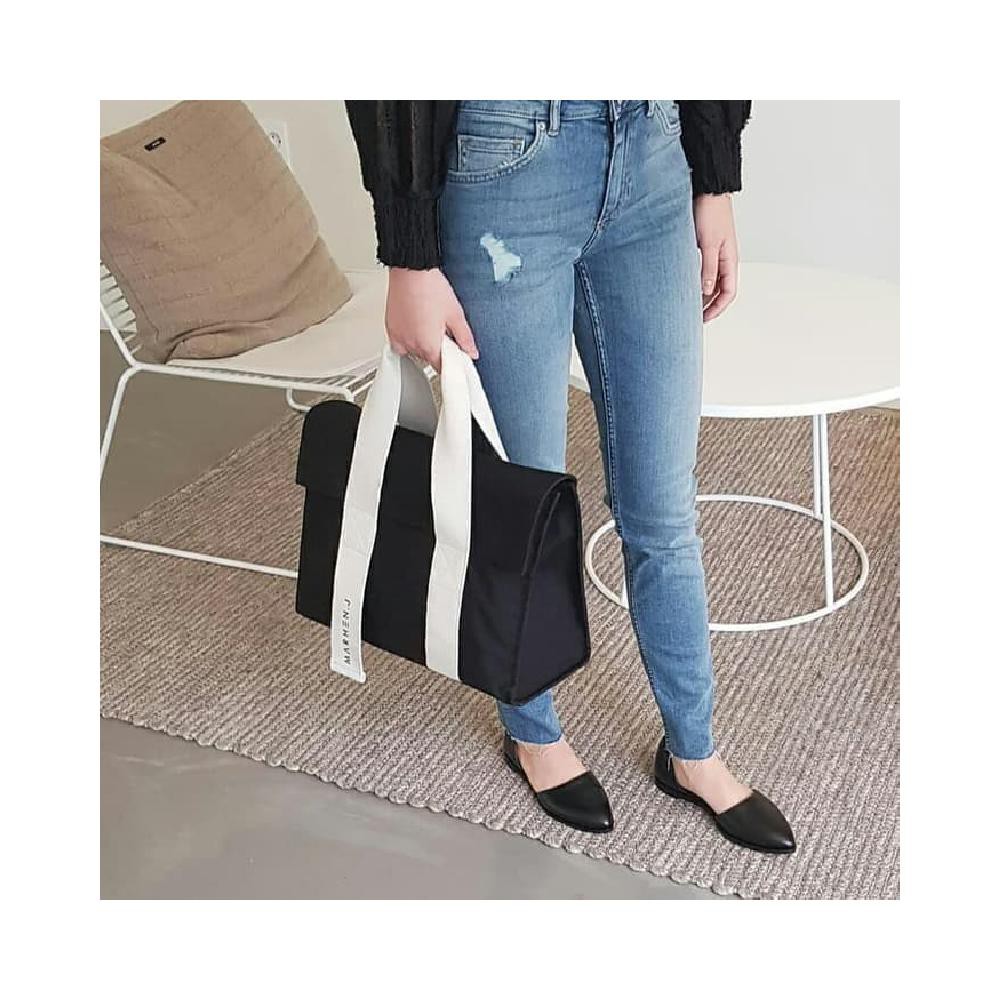 Tas korea Marhen.J Roy Hitam kombinasi putih premium bahan tebal bagus