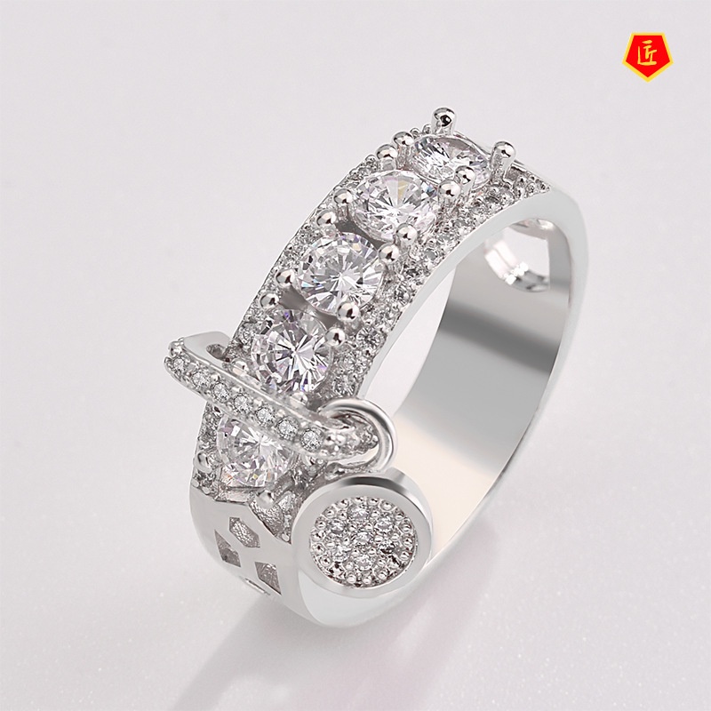 [Ready Stock]Fashion Creative Moissanite Ring Female Creative Personality