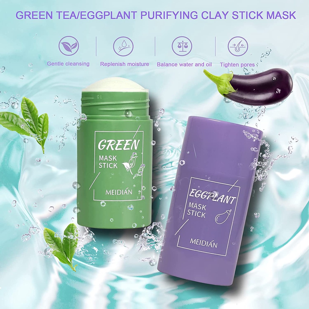 MEIDIAN Green Tea Mask Cleansing Clay Stick Masker Wajah Masker Pembersih Komedo / Cleansing Mask Wajah Muka Glowing Jerawat