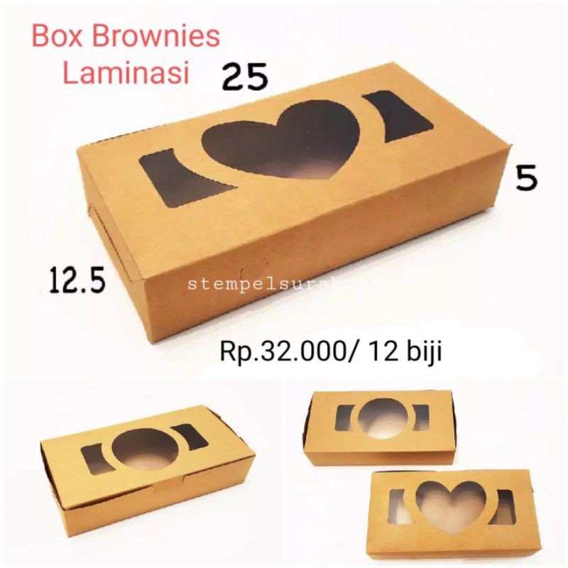 

12 biji box brownies laminasi craft paperbox jendela mika kotak kado