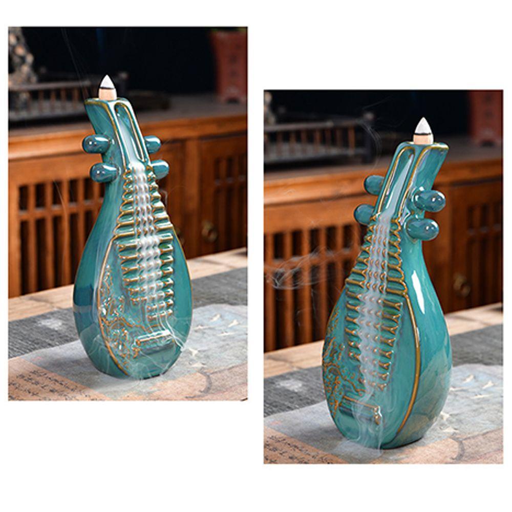 R-flower Backflow Incense Burner Ornamen Meditasi Unik Keramik Tempat Dupa