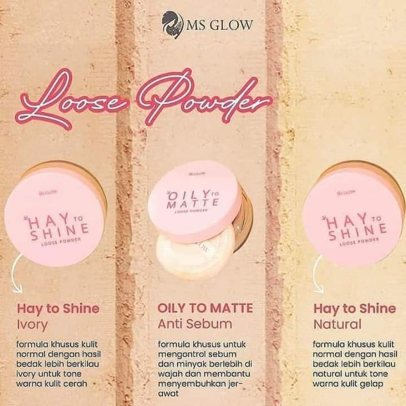 MS Glow Bedak Tabur / Oily To Matte / Ivory / Natural