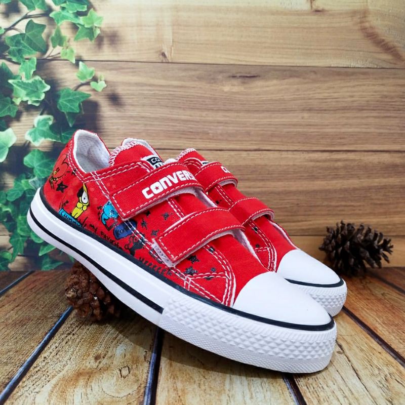 SEPATU CONVERSE USIA 1-10 TAHUN BTS BT21 ANAK MOTIF KOREA KARAKTER MODEL PREKAT