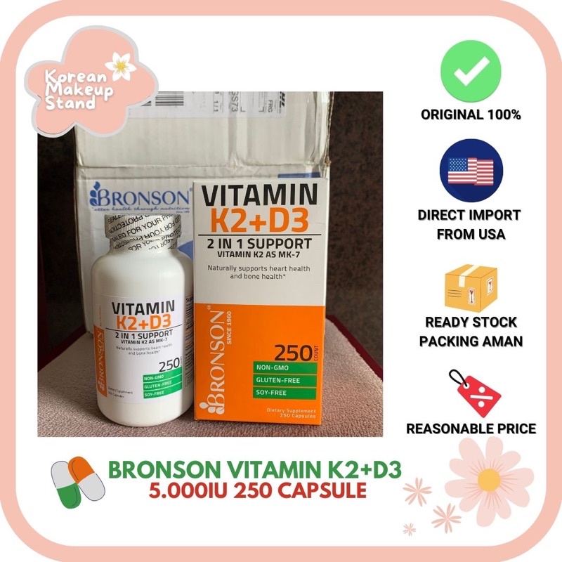 [ORIGINAL 100%] BRONSON VITAMIN K2 + D3 5000iu 250 Capsule