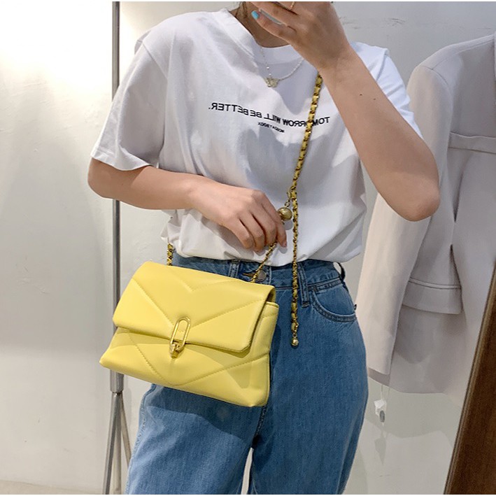 BJ81776 - BLACK/WHITE/YELLOW - TAS IMPORT TAS WANITA FASHION IMPORT MODIS ELEGAN TERMURAH TERLARIS TERBARU BAGSTORE JAKARTA TAS BATAM GT1776