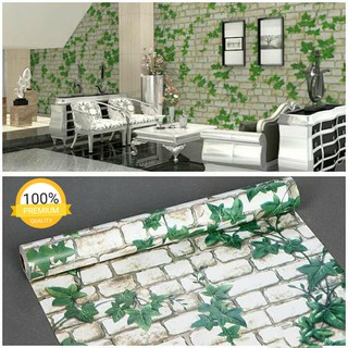 Wallpaper Sticker Dinding  Batu Bata  Daun Rambat WPS023 