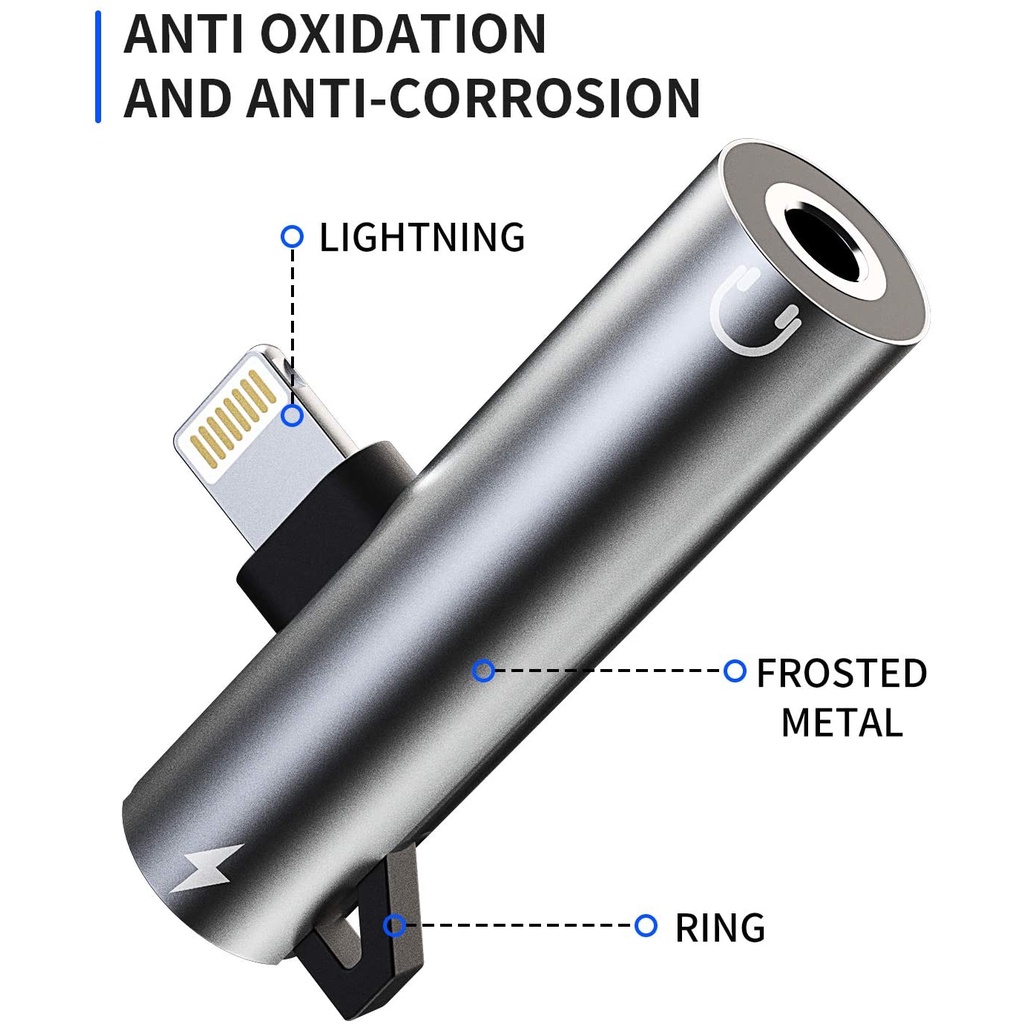 For Iphone 2in1 Kabel Adapter / Konverter Audio Fast Charging Untuk For Apple