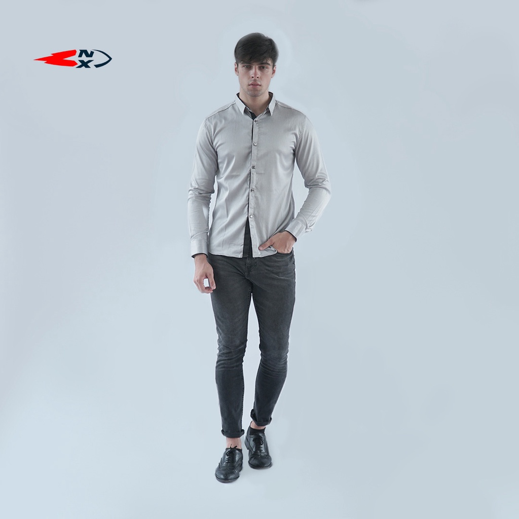 NXNITROX KEMEJA PRIA PANJANG KATUN SERAT KAYU (Stetch) 6899