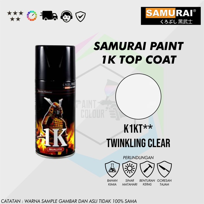 Samurai Paint K1KT Twinkling Clear Cat Semprot-Pylox Helm/Motor