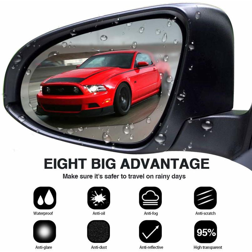 Car Rear view Mirror Protective Waterproof Film, Anti-Fog Car Rearview Mirror,Clear Protective Film