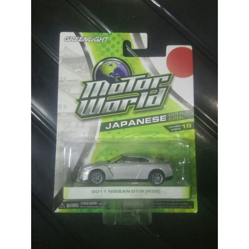 GREENLIGHT MOTOR WORLD JAPANESE edition 2011 NISSAN GT-R (R35) putih ban karet