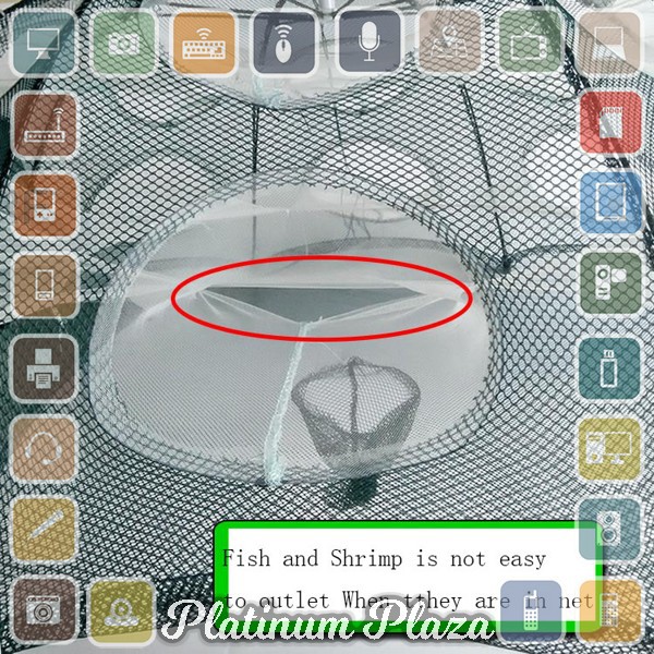 Jaring Pancing Ikan Hexagonal 12 Hole Fishing Net Trap Cage - H14572`1T5USZ-