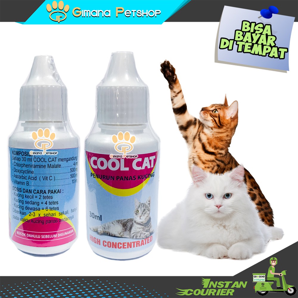 COOL CAT 30ml Obat Penurun Demam Kucing Sakit Panas Flu Batuk