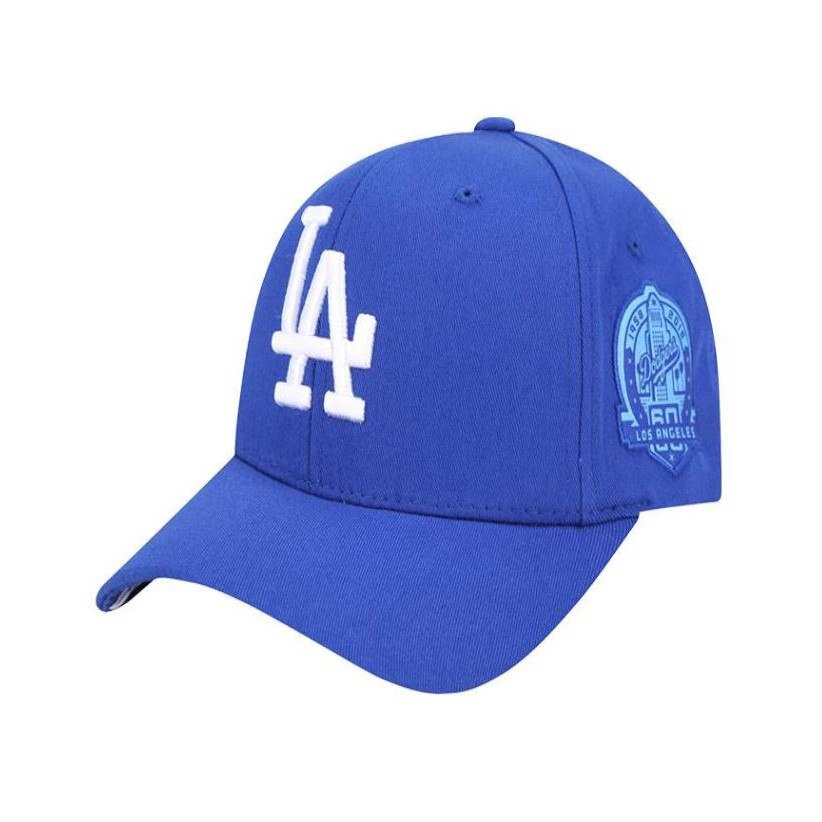MLB LA Dodgers Round Patch Curved Cap Blue