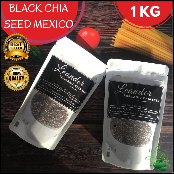 

PROMO Chia Seeds 1 KG Chiaseed Chiaseeds Chia seed organic organik black Mexico BIJI CHIA MURAH