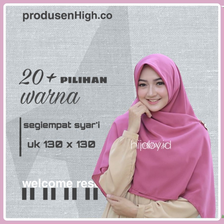 kerudung segi  empat  syari jumbo  130x130 hijab segiempat 