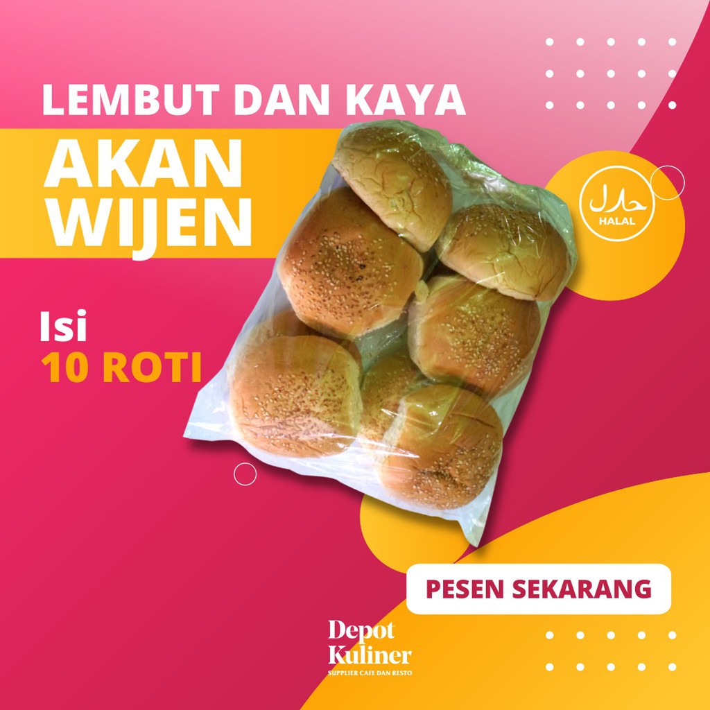 Roti Burger Wijen Medan Isi 10 Pcs