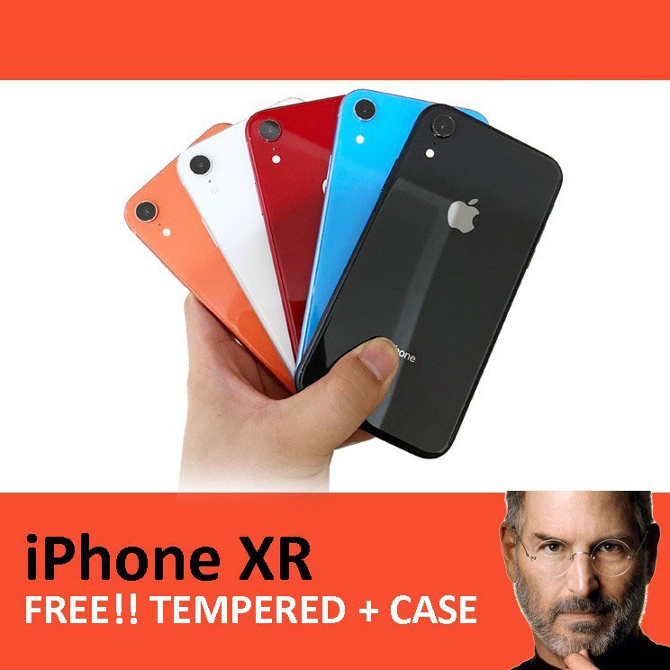 iPhone Xr 64GB 128GB 256GB Black White Red Coral Yellow Blue Bekas Fullset Second Original Kondisi Like New Seken Ori