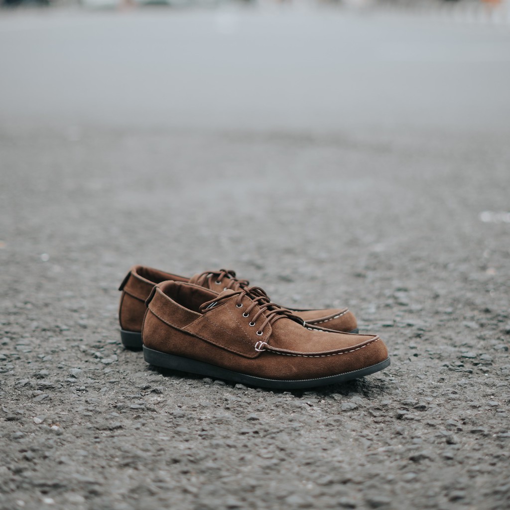 Blank Brown | Sepatu Formal Santai Kasual Kerja Kuliah Klasik Pria/Cowok Ori Laces | FORIND Headway