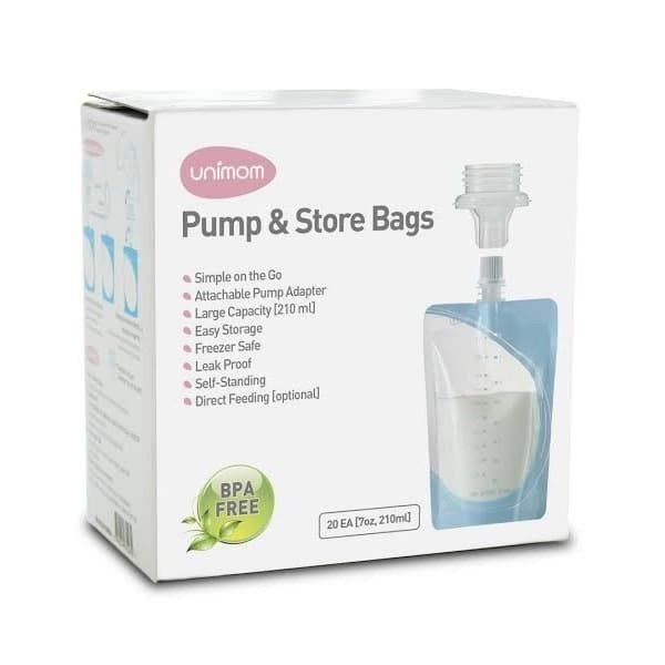 UNIMOM PUMP &amp; STORE BAGS PK-10 210 ML / 20 BOLSAS