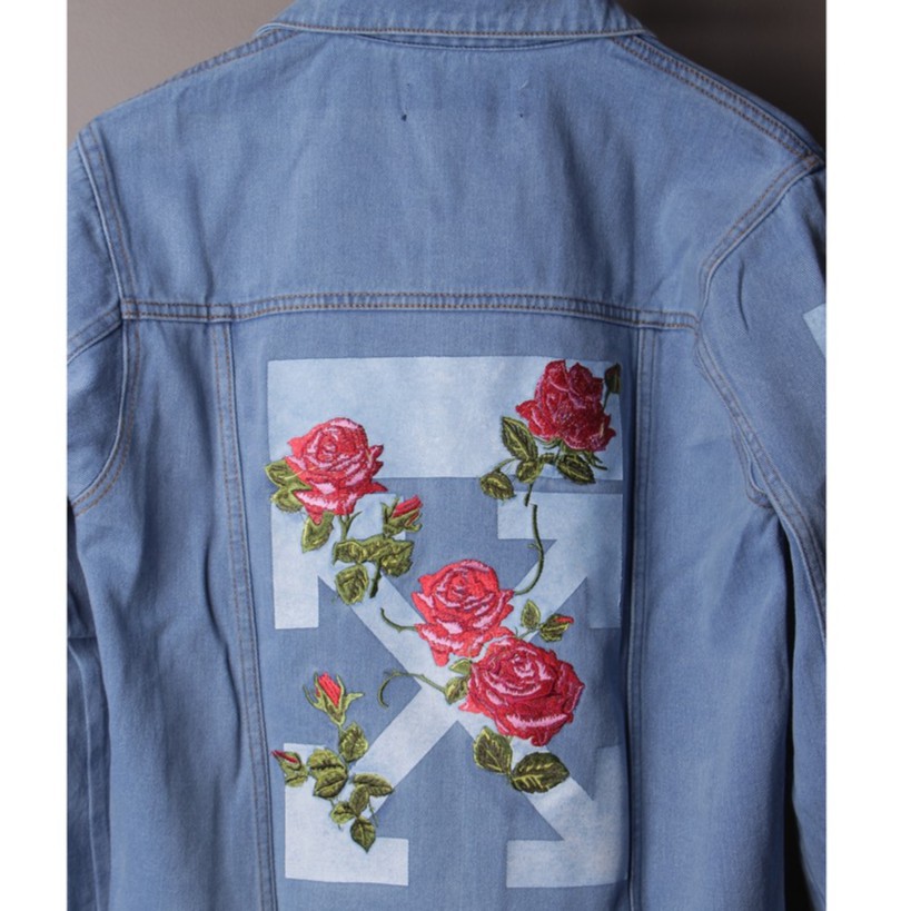 jaket jeans off white rose