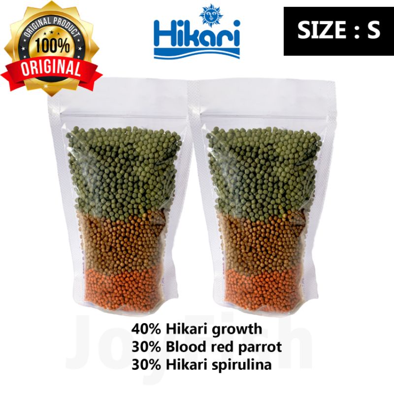 Mix hikari (hikari blood red parrot+hikari spirulina+saki hikari growth ) 100gr