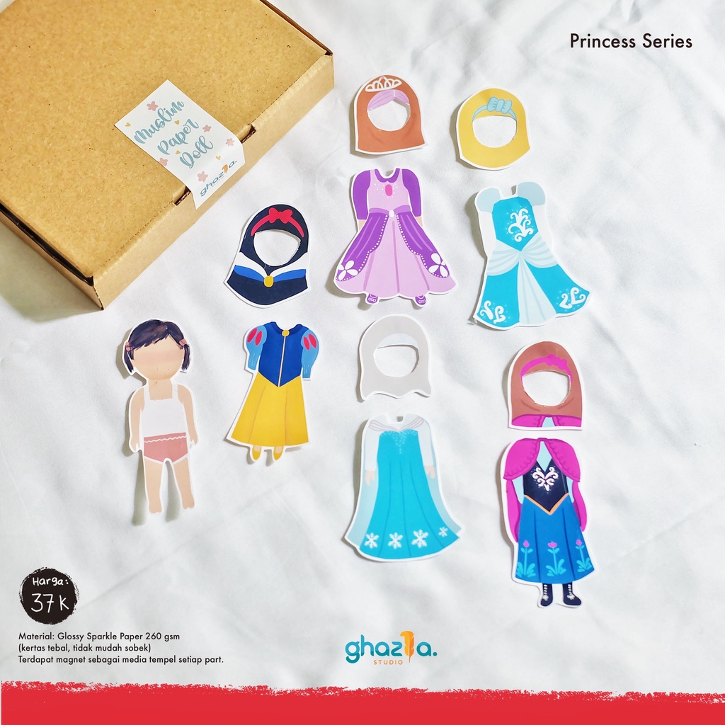 Ghazia Paper Doll Princess Berhijab (Mainan Anak BP Bongkar Pasang)