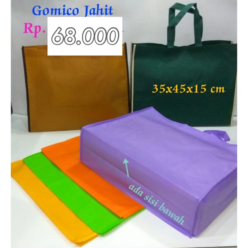

isi 12 TAS SPUNBOND GOMICO JAHIT TEBAL SIZE BESAR PREMIUM