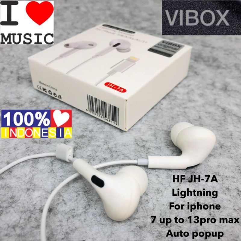 PROMO VIBOX HANDSFREE IPH LIGHTNING GEN3 EARPHONE PURE BASS