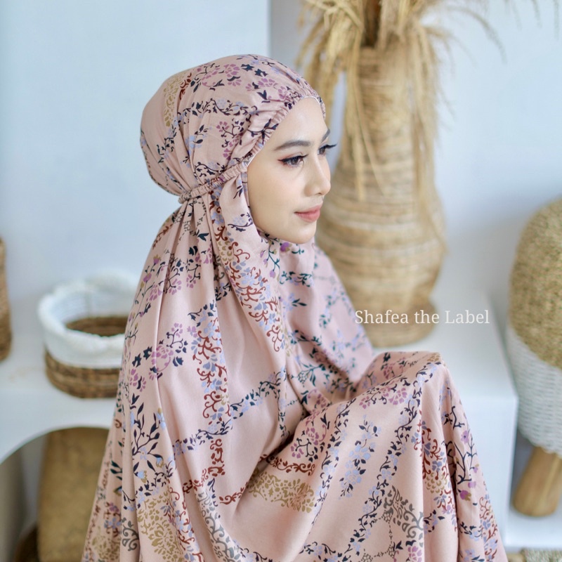 MUKENAH TRAVEL ALMIRA 2 IN 1 RAYON VISCOSE PREMIUM MOTIF BY SHAFEA THE LABEL l BISA COD