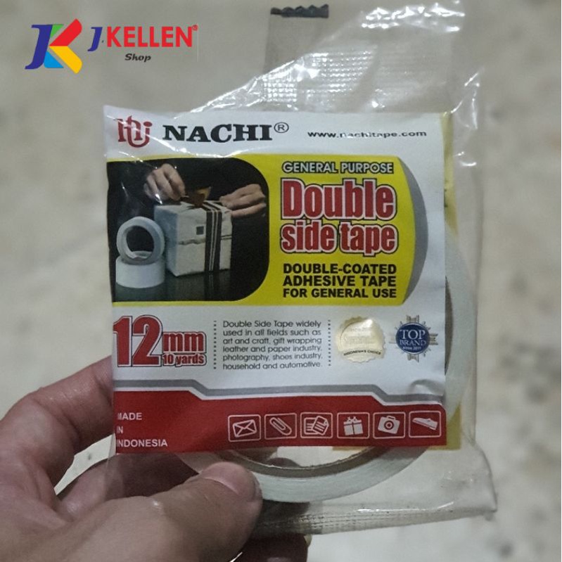 

Double Tape Nachi White Tissue Doble Tip Tisue Permukaan Lem 2 Sisi - 12mm x 10yards