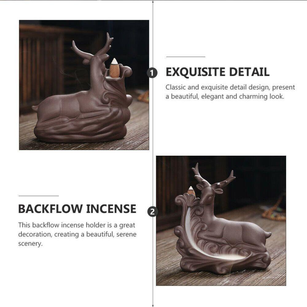 Solighter Backflow Incense Burner Ornamen Meditasi Kreatif Keramik Tempat Dupa