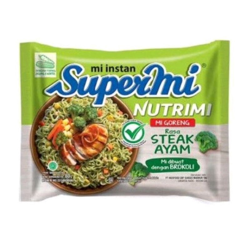Supermie Nutrimi Mie Goreng Rasa Steak Ayam 80 gr Mie Brocoli
