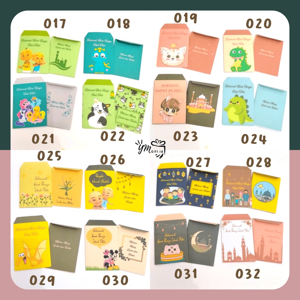 

[PROMO] Angpau amplop lebaran idul fitri THR Homemade 6*8cm (1 Pack isi 12 amplop) VOL.2