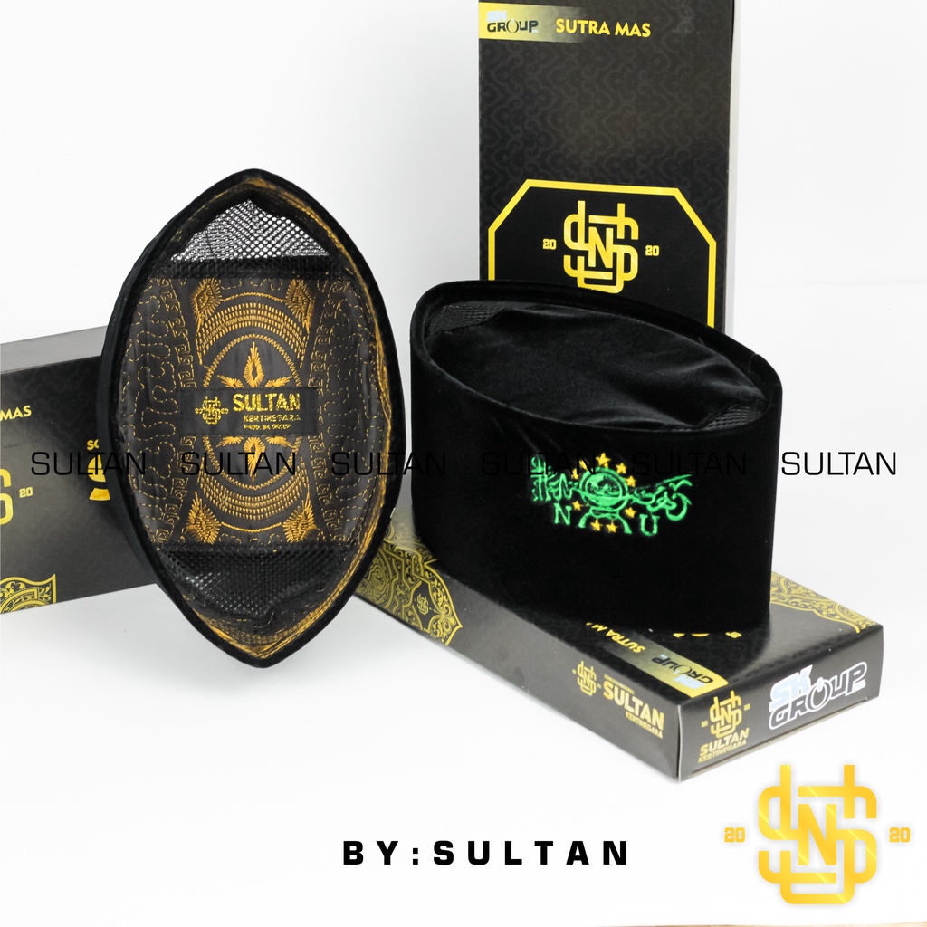 SONGKOK NU SULTAN PLATINUM Peci Hitam AC Original 100% NU Exclusive Super Falcon Korea Tinggi 9cm &amp; 10cm Hijau Original kopiah kopyah Terbaik