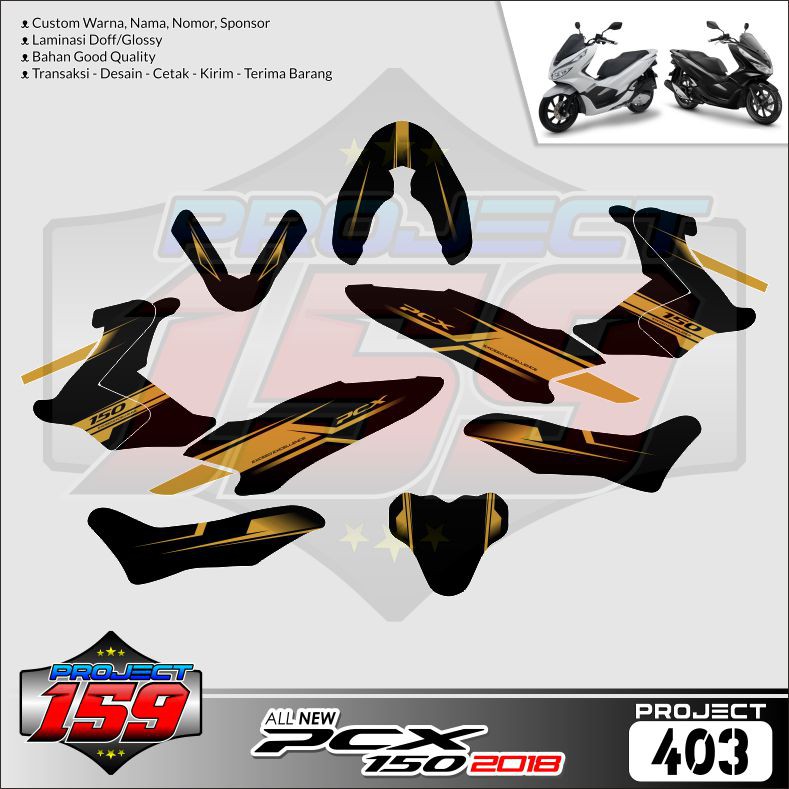 Sticker Decal PCX 150 2018 - Project 403 Solid Gold