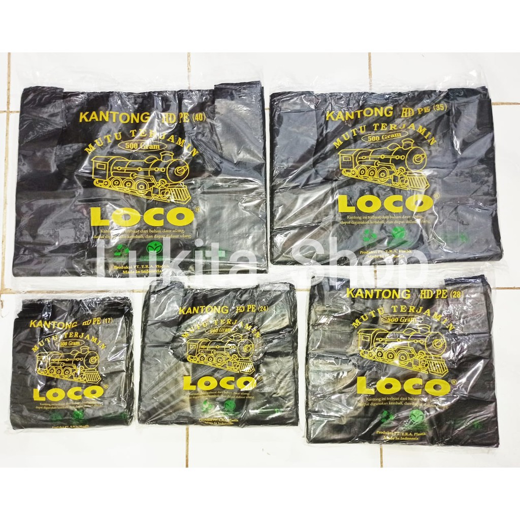 Kantong Plastik kresek LOCO HDPE (TEBAL) Hitam Uk 17 - 40