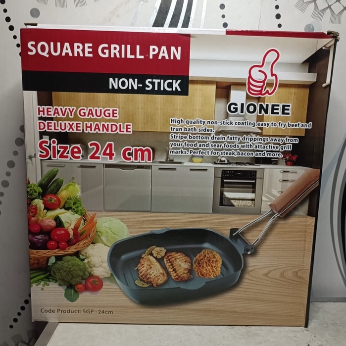 [PROMO COD] SQUARE GRILL PAN UKURAN 20-24-28 CM WAJAN UNTUK PANGGANG ANTI LENGKET