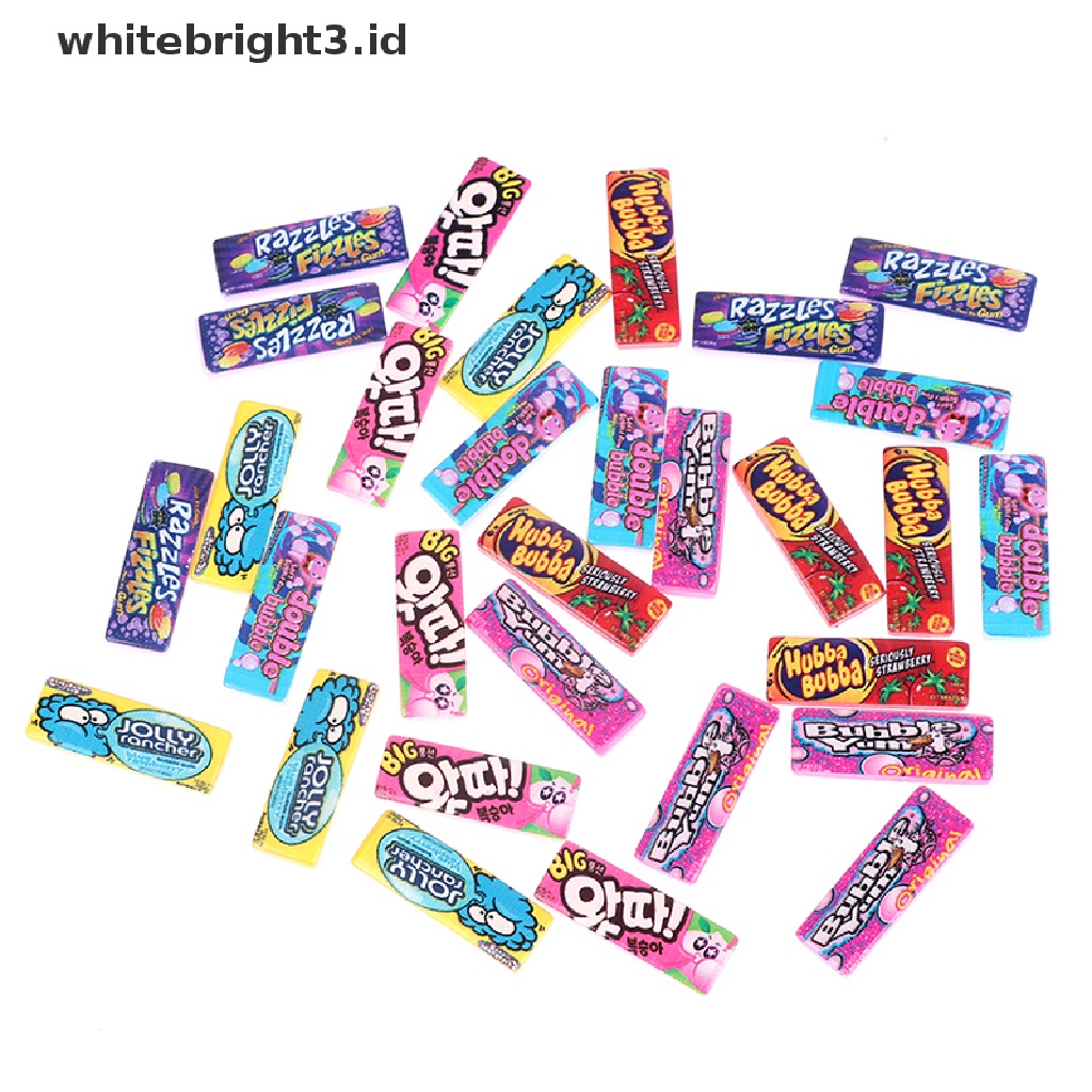 (whitebright3.id) 5pcs / Set Mainan Miniatur Permen / Snack Bahan Resin Untuk Dekorasi Rumah Boneka