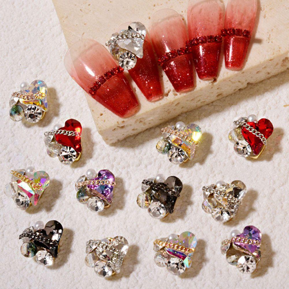 Mxbeauty Berlian Imitasi Bentuk Hati 3D Untuk Nail Art