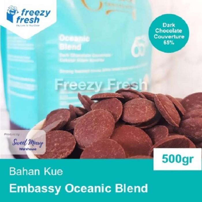 

Bahan Kue Embassy Oceanic Blend 65% Chocolate Dark Couverture Cokelat 500Gr