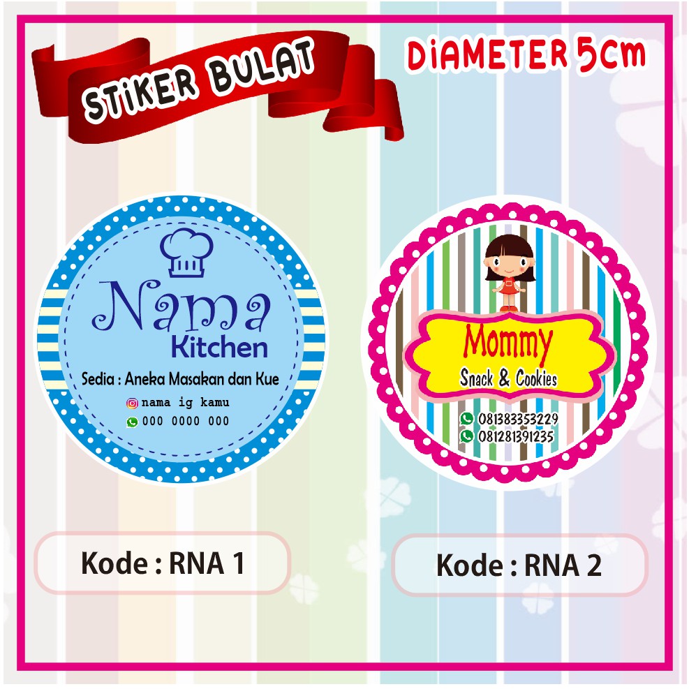 Label Stiker Bulat diameter 5 cm untuk Kue, Cake, Cokies ...