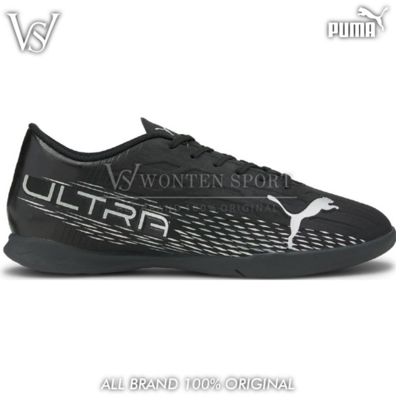 Sepatu Futsal Puma Ultra 4.3 IT - Black Silver Asphalt 106537-02 Original